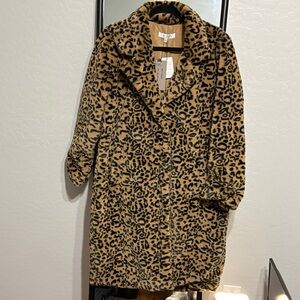 Stylish Leopard Print Teddy faux fur Jacket